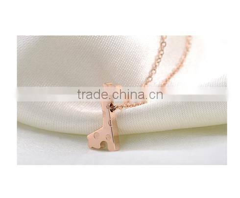 Fashion Stainless Steel deer charm necklace silver deer necklace deer head necklace