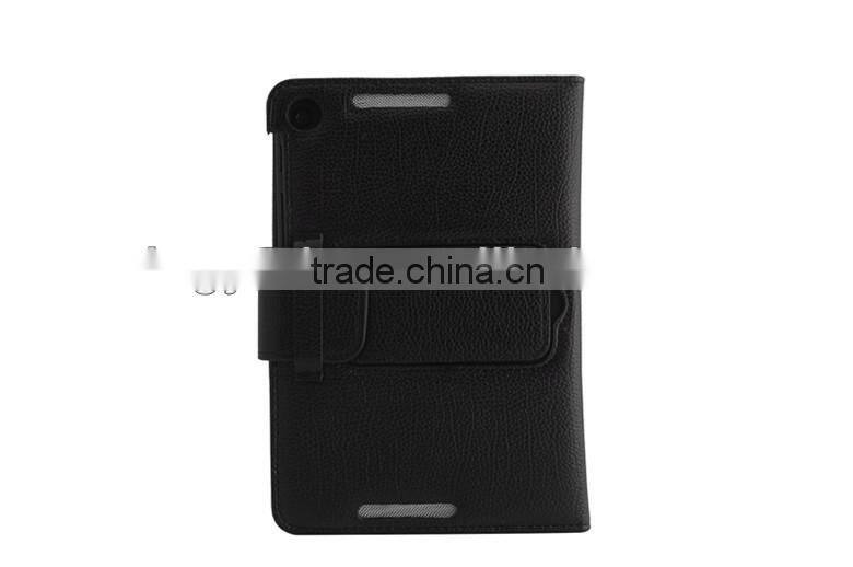 Detachable wireless bluetooth keyboard leather case for Google Nexus 7 With Black