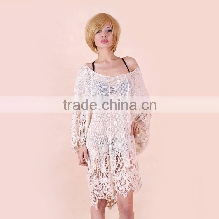 Hot Selling Knotted Top Crochet Top Latest Fashion Long Top Design
