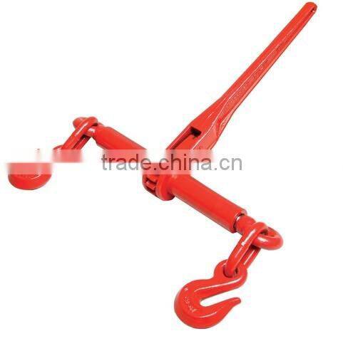 Red painted rachet binder with safety hook, colourful rachet load binder, drop forged rachet