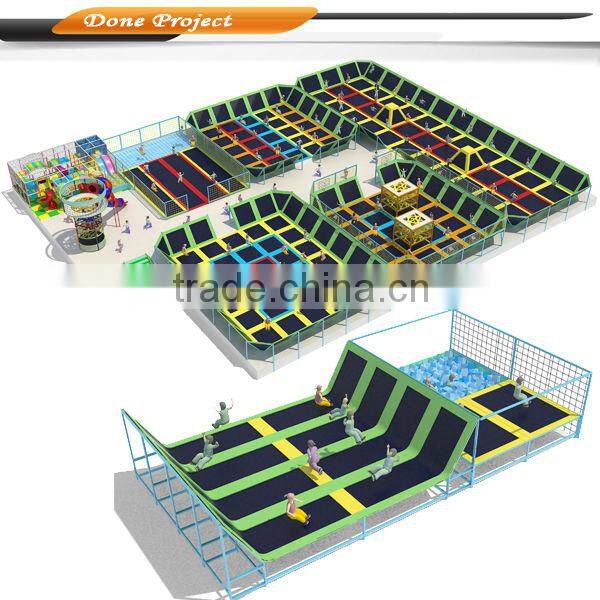2016 hot Sale trampolines, free design bounce park, top 1 safest trampoline for backyard