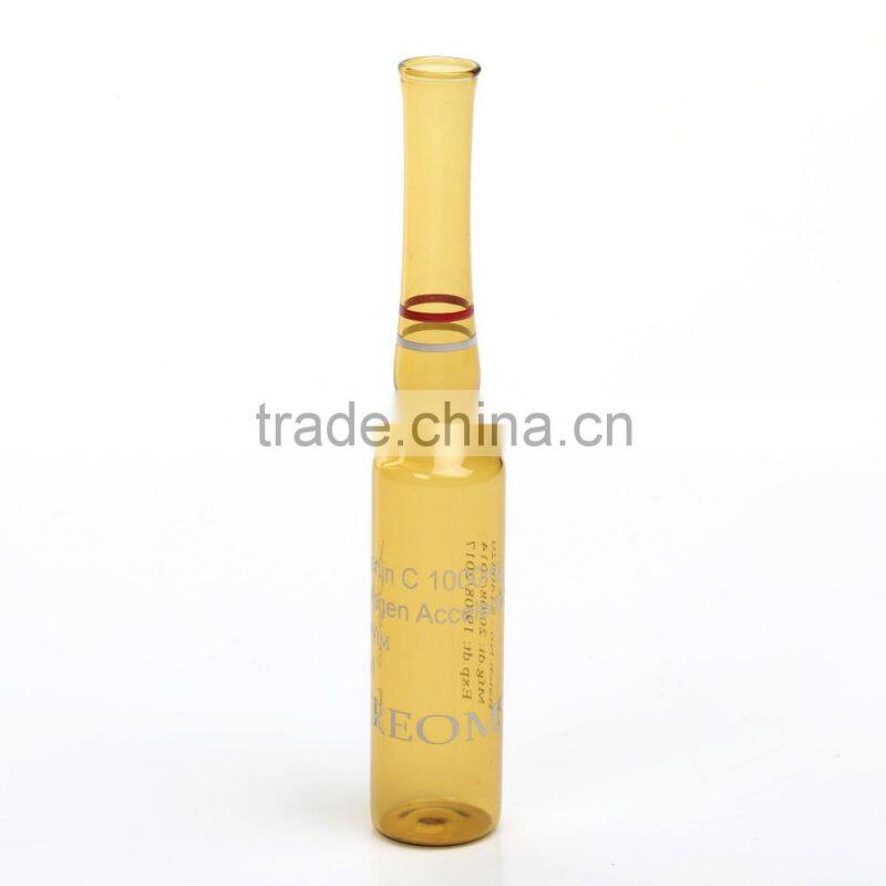 glass printed ampoules for injection 3ml amber blue band yellow band blue doc form C Ampolla