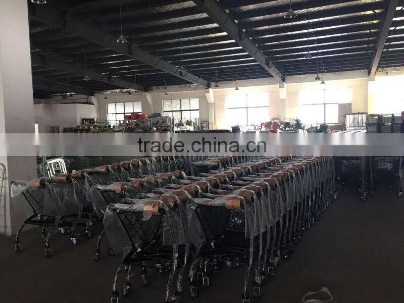 wheeled shopping basket trolley with custom coin locks