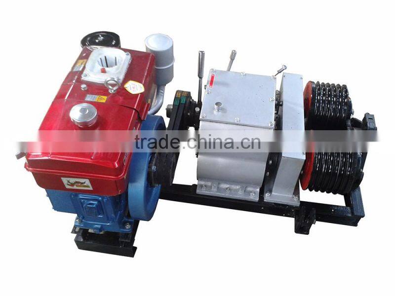 Double Capstan 5T Cable Pulling Winch With Diesel Engine