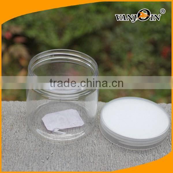 Hot sale Wide mouth 250ml plastic jar/pet jars with aluminum lid
