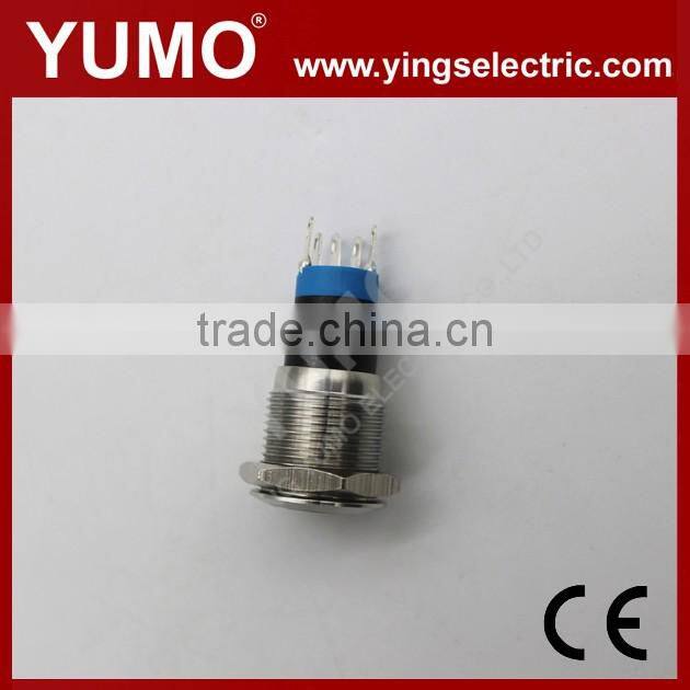 LA16JS 16mm momentary/alternate Stanless Steel/brass crust material 3A/250VAC 5 pin metal button push button switch