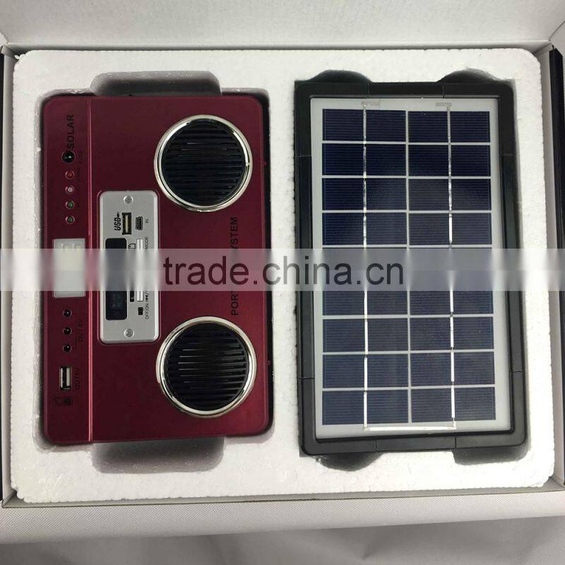 Solar Charge Portable FM Radio With Music Player And Light