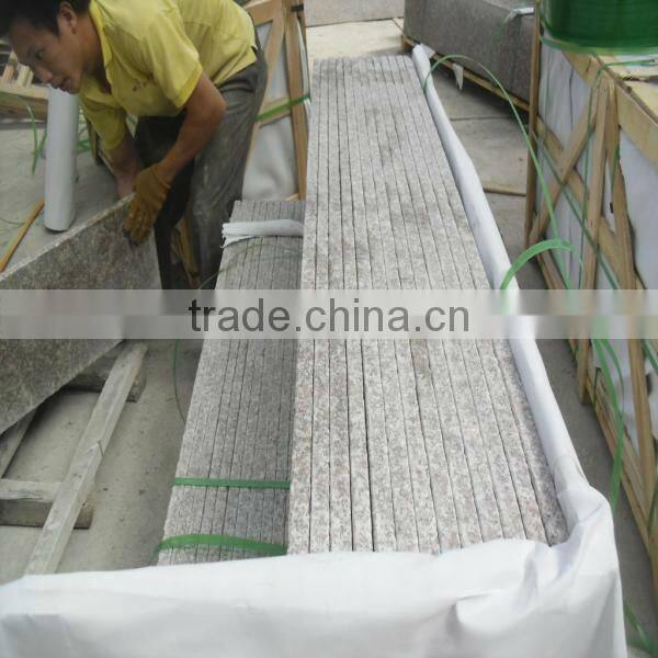 flamed Peach red G687 granite stairs/steps price