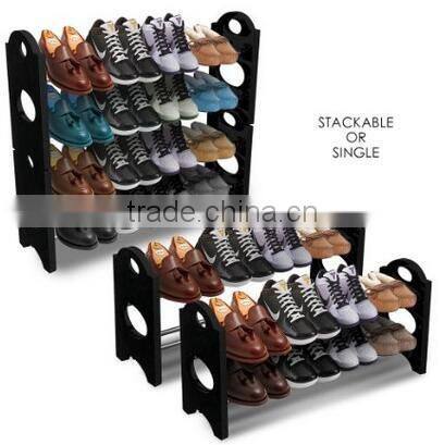 4 Tiers Utility Shoe Rack Shoe Storage Organizer Cabinet