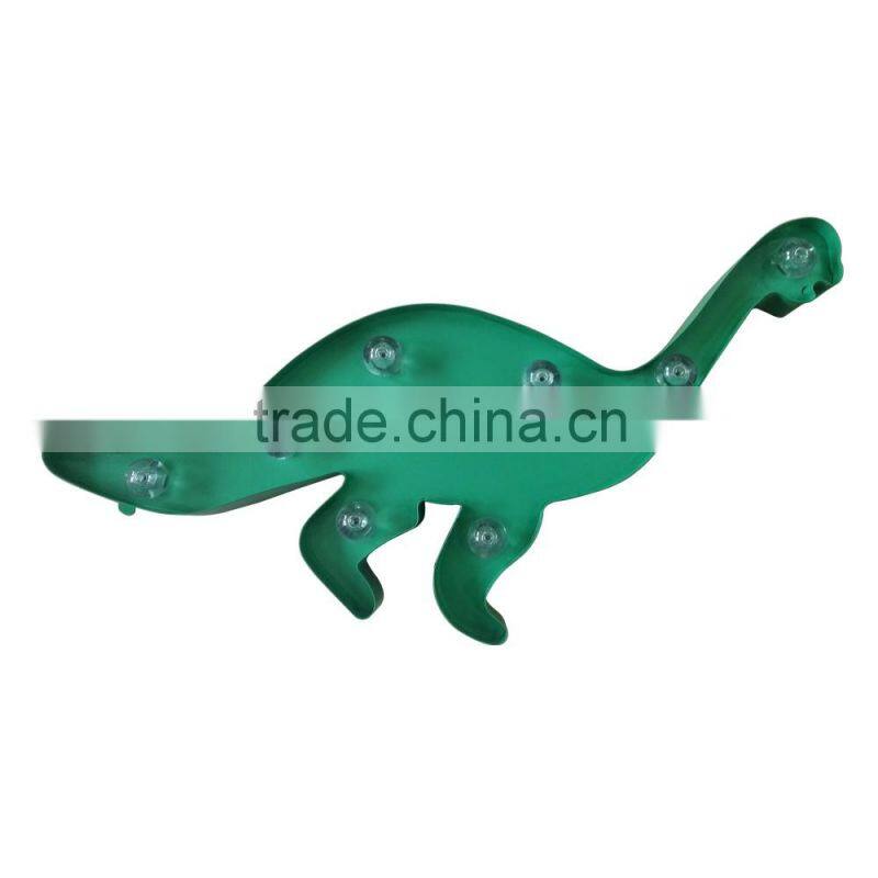 Store More Green Dinosaur Shaped Wall Art Metal LED Light for Carnival