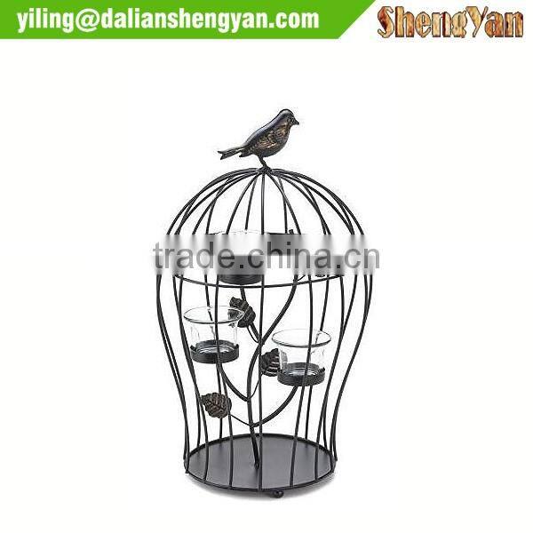 Inexpensive decorative metal bird cage candleholder for wedding