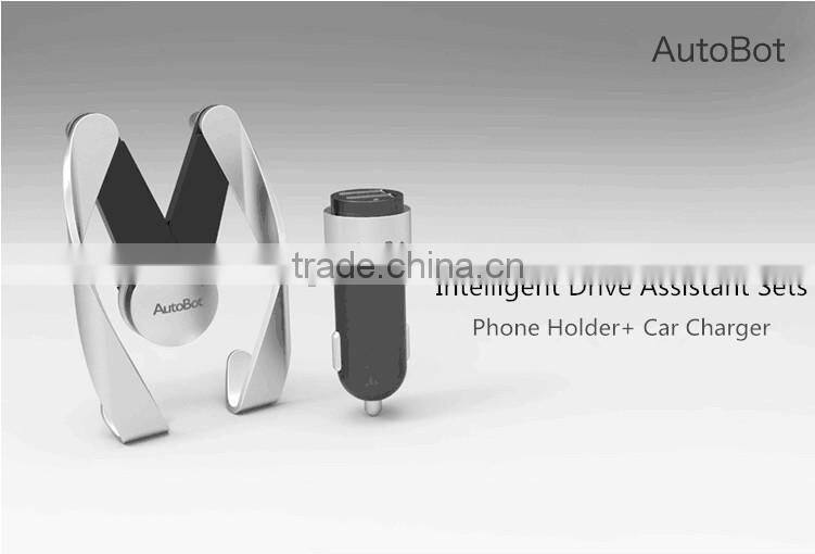 Smart Dual USB Car Charger & Car Holder For All Mobile Phones Intelligent Driver Assistant Sets