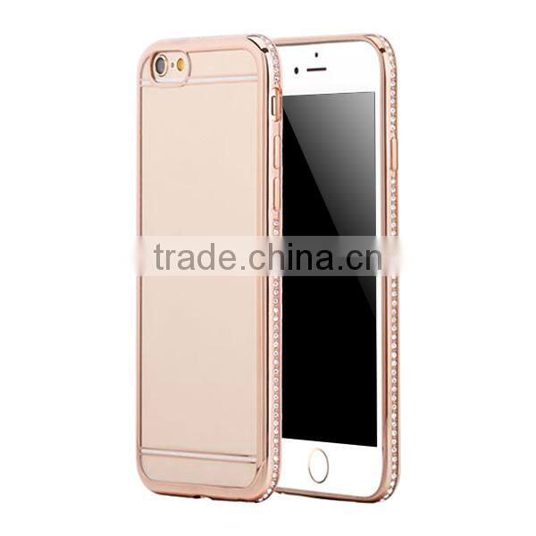 2017 Hot sale fashion phone accessories, diamond plating TPU phone case For iPhone 6 6Plus