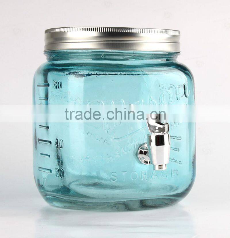 2.5L new style glass dispenser,MASON dispenser