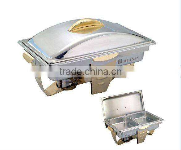 Gold plated stainless steel buffet furnace