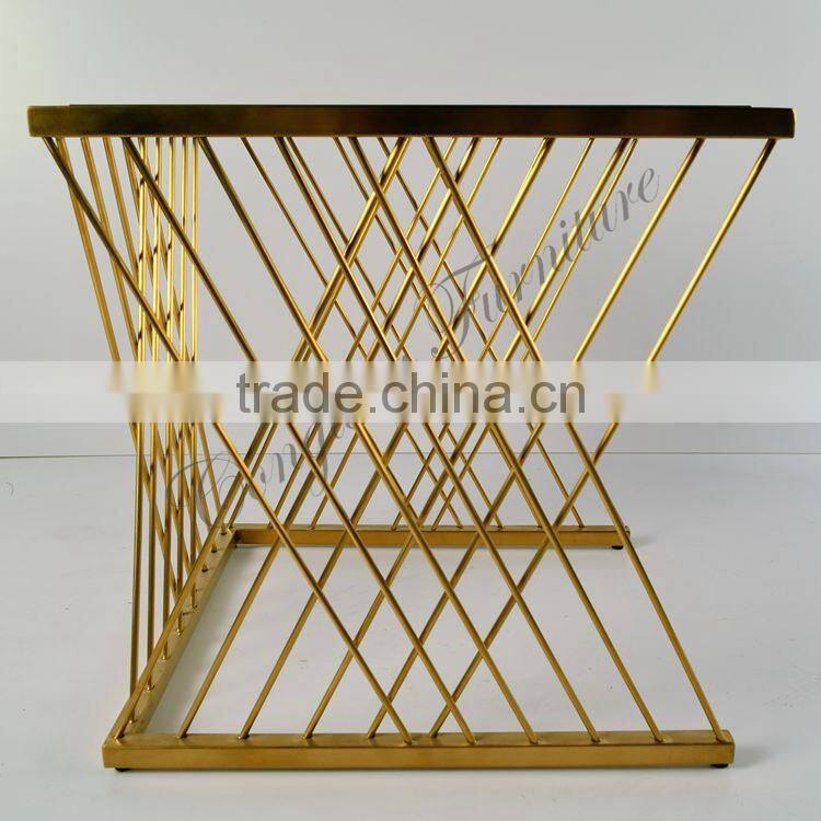 C8098 glass top stainless steel tea side table