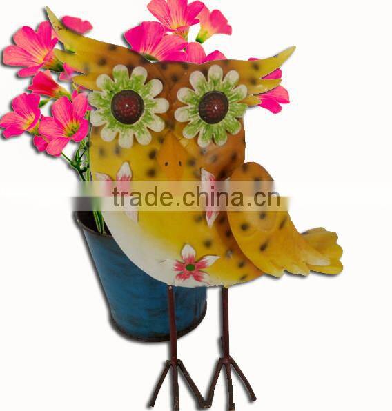 YS2014B223 metal owl flower pots made in Xiamen with size 28X13X24CM