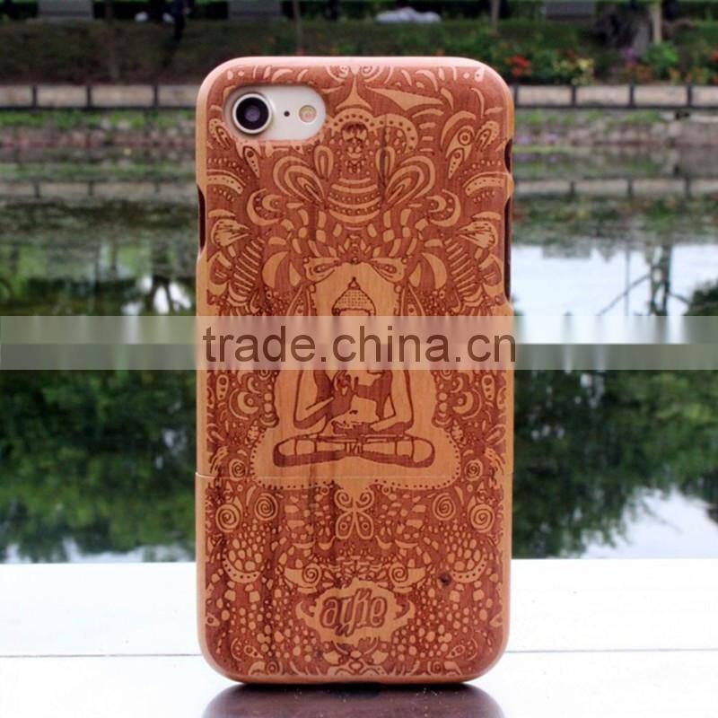 Classical Chinese walnut/bamboo/rosewood/cherry/maya cartoon cell phone case for Iphone