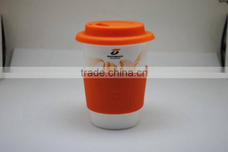 Princess Porcelain Travel Mug with Silicone Grip & Lid