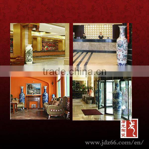 Customized unique design ceramic blue vase