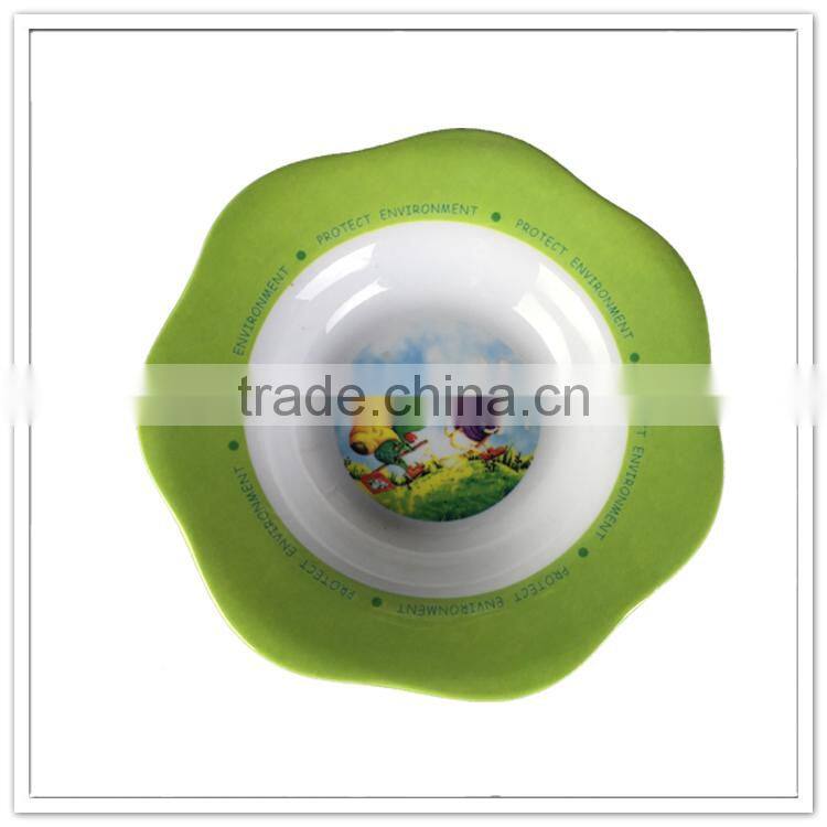 Animal printing candy green lacy custom cheap personalized plastic bowl