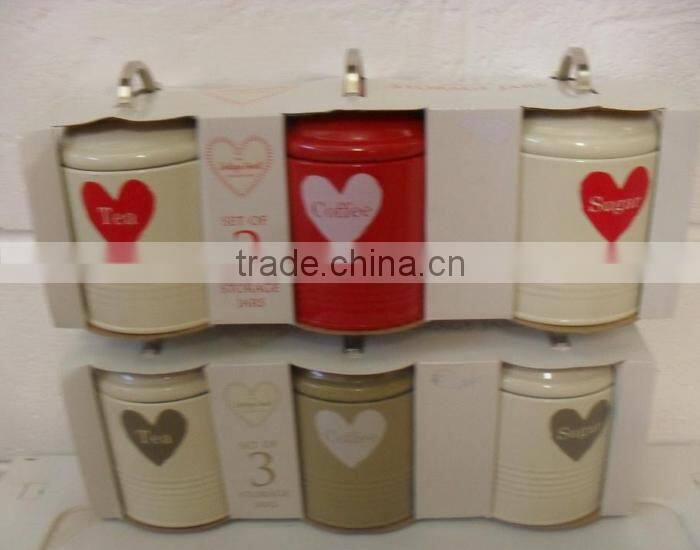 High quality powder coated with silk printed logo tea tin canister manufacturer
