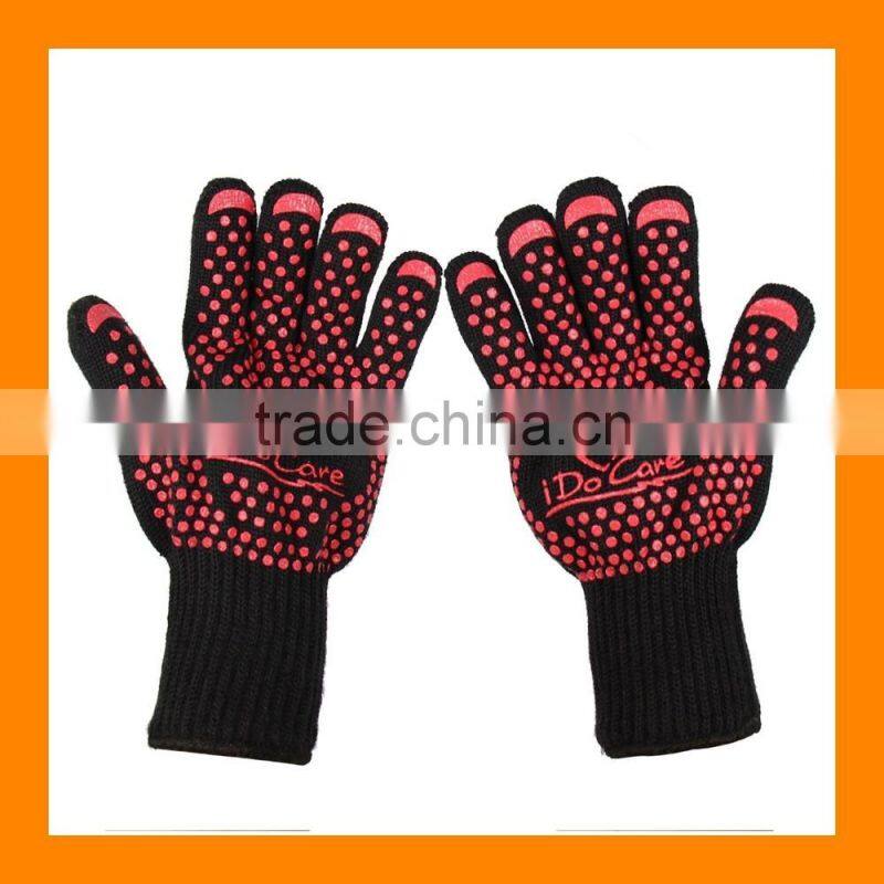 Extremely Flame and Heat Resistant Barbecue Mitts with Silicone for Grill,Smoker,Pit,Fireplace,Camping,Kitchen BBQ Ove Glove