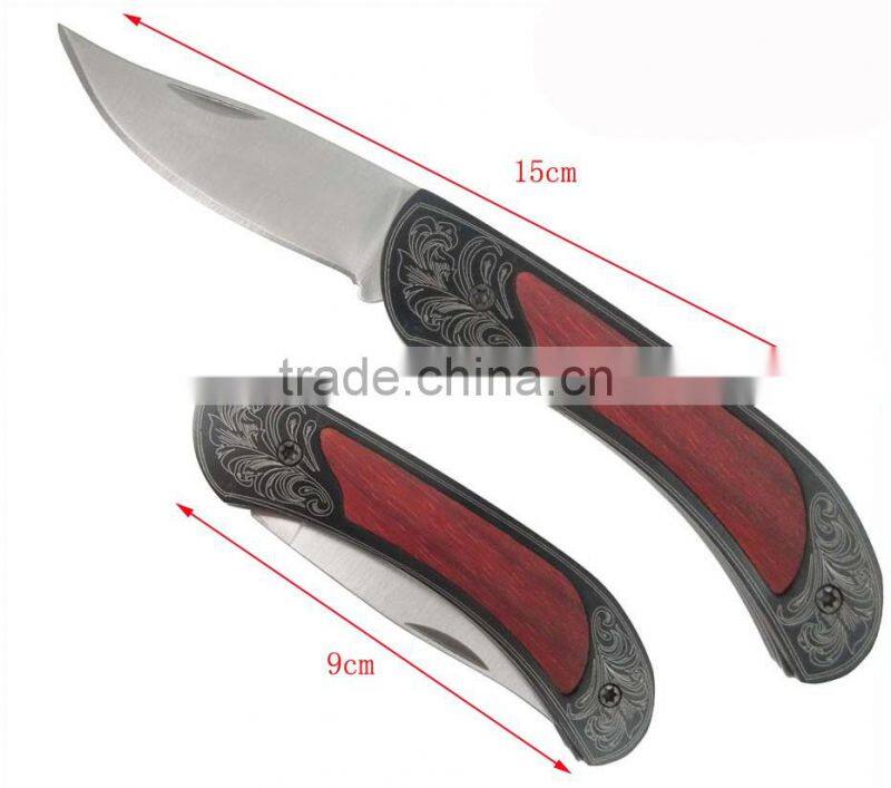 Wood Handle Stainless Steel Suvival Folding Pocket Tool
