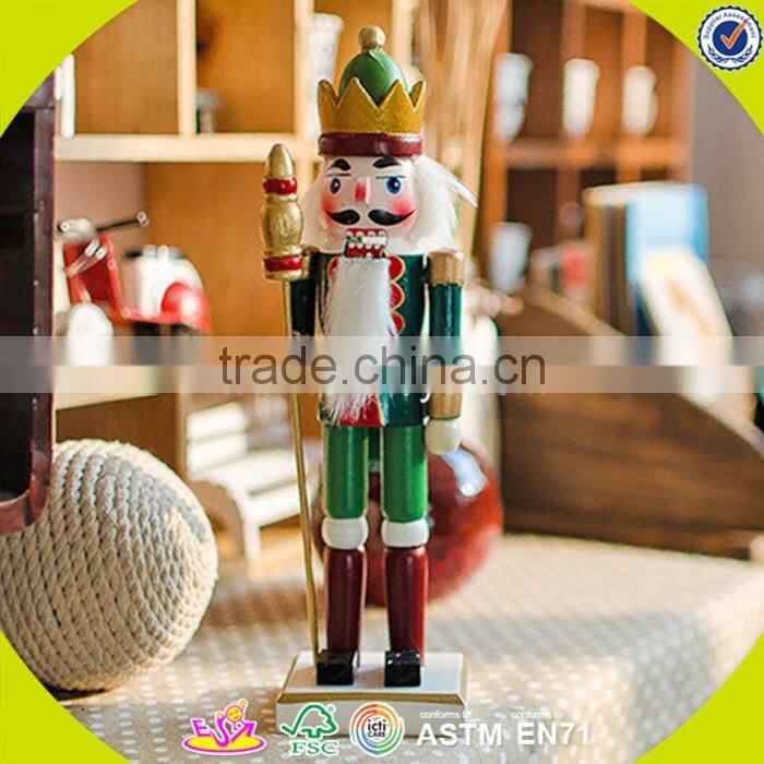 Wholesale fancy toddler wooden king nutcracker, stylish household wooden king nutcracker,best gift nutcracker W02A015