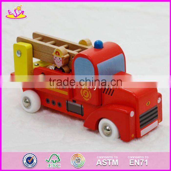 2017 New design children wooden fire truck toys W04A289