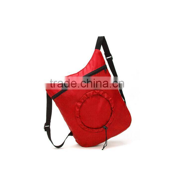 Customized shape design foldable packaging backpack outdoor folding cinch rucksack