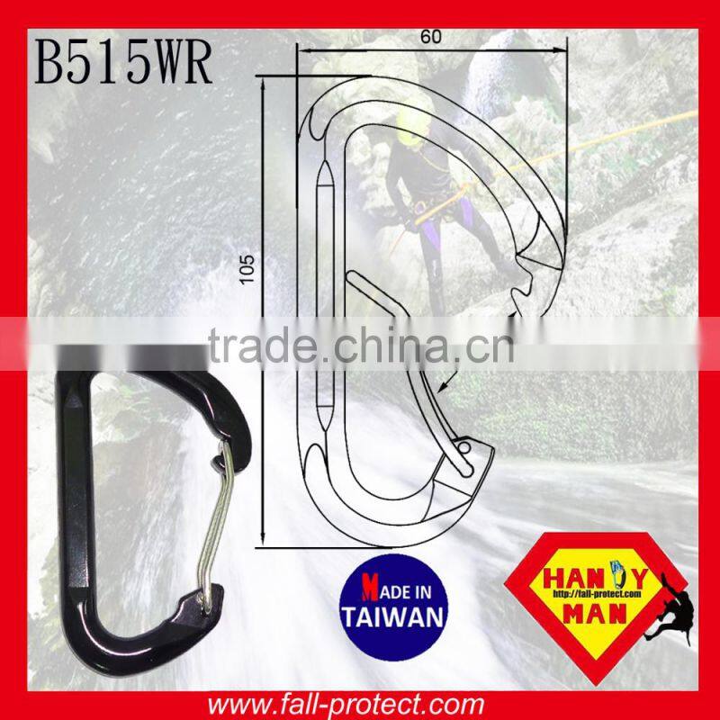 25KN Taiwan Mountain Climbing Aluminum Carabiner With Wire Gate