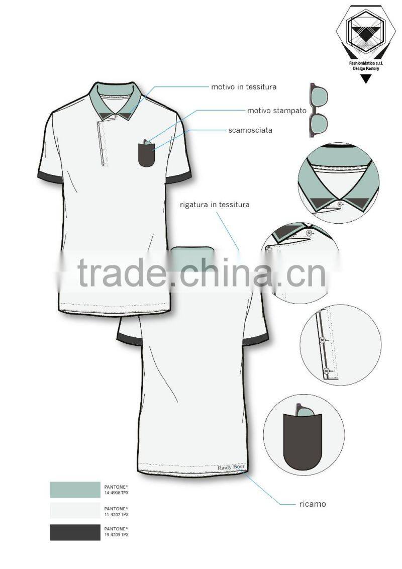 Italy Design services for men's fashion collar Polo Shirt ODM