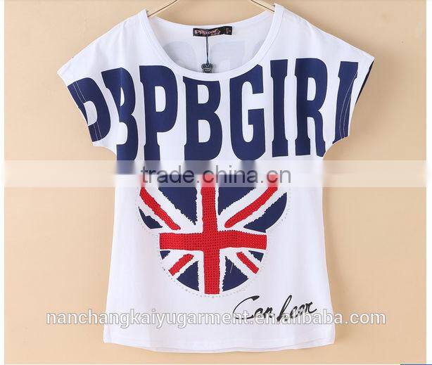 Girl kids fashion printed cotton T shirt