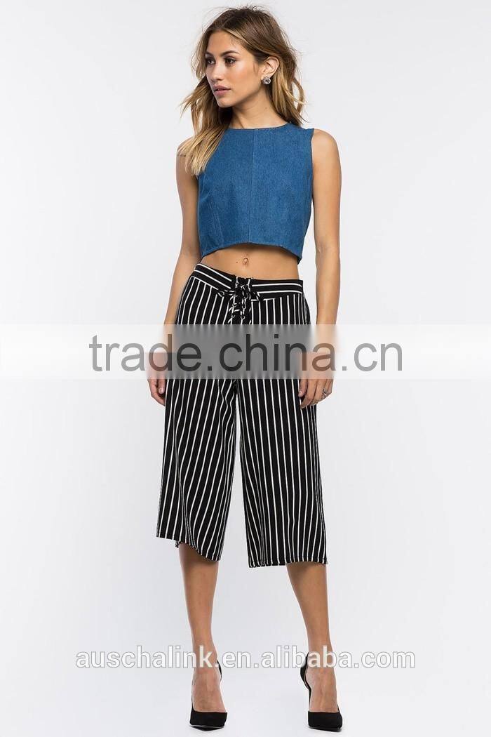 summer stripe new model culottes pants fashion deisgn