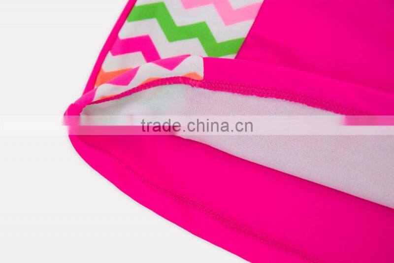 Beautiful Flower Printed Children Swimwear Shoret Sleeve 2pcs/lot Beachwear