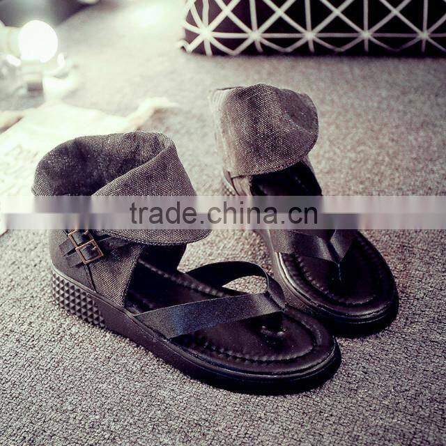 HFR-YS30 2015 summer in Europe and America belt buckle wild beach flip flat Roman style sandals