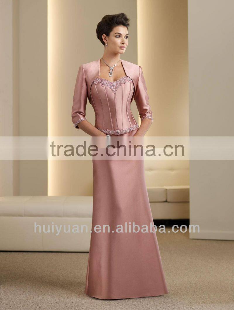 2014 New Arrival V-Neck Long Sleeve Floor-Length Dress With Matching Coat