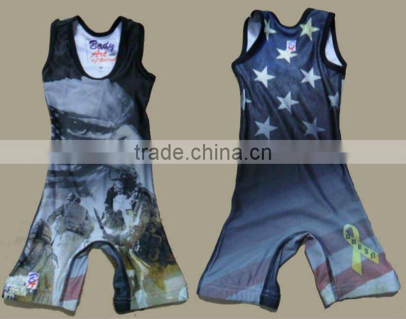 2016 Custom wrestling singlets with your own design, high quality sublimation printing with best ink