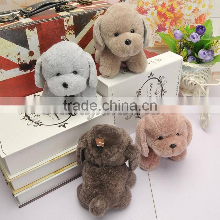 CX-R-53 Dog Shape Fashion Cheap Fancy Genuine Sheep Fur Tail Key Chain