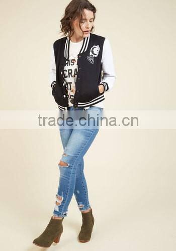High quality printed embroidery custom baseball jackets