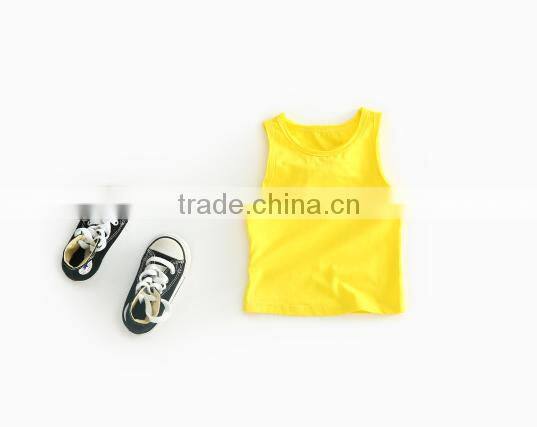 Cute Baby Sleveless Singlet Knit Cotton Fabric Mini Shirt Children Clothing