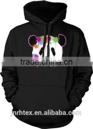 Custom black bamboo printing hoodies for men