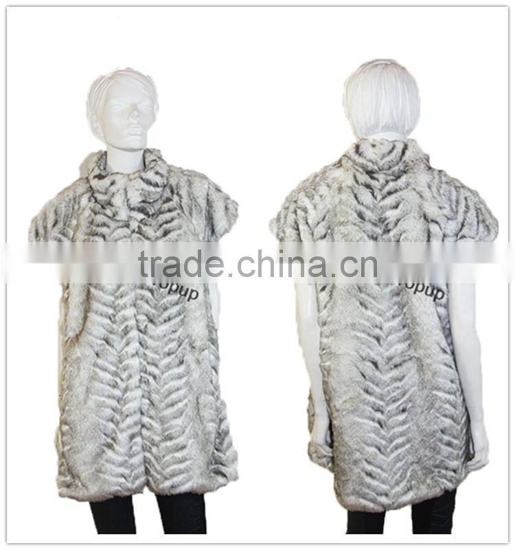 long mink fur coat Women Sleeveless Coats New Fashion ladies fur jacket