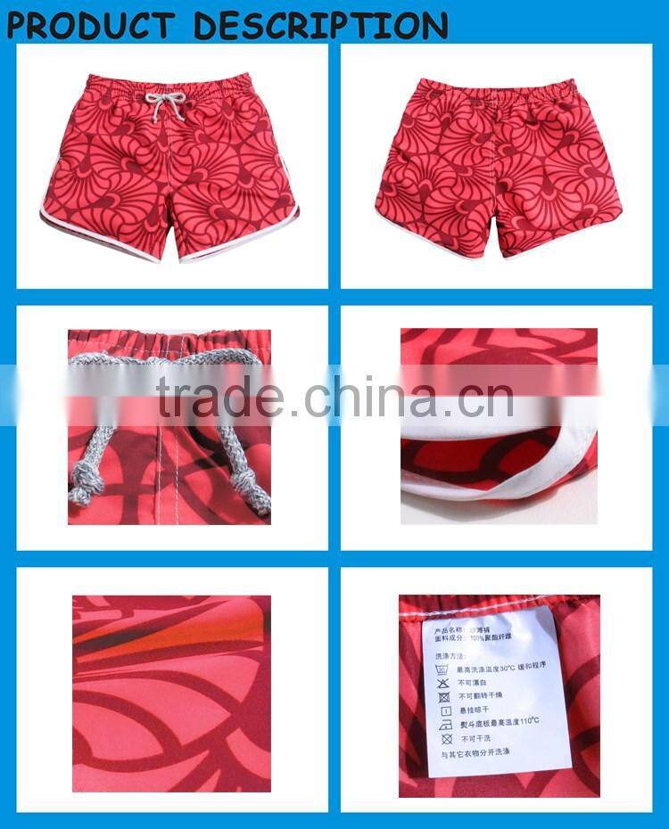 Digital Printed Ladies Hign Quality Sports Shorts Ready Made Women Swim Wear