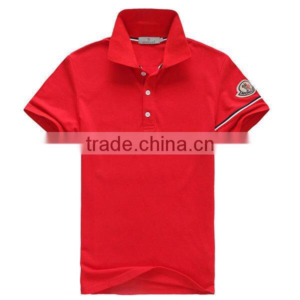 Cotton polyester blend embroidered logo polo shirts collar design