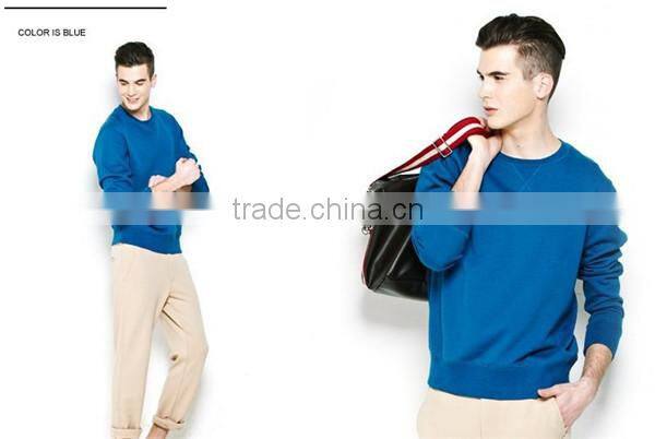 Fashion100% cotton men's fleece round neck blank hoodies sweatershirts