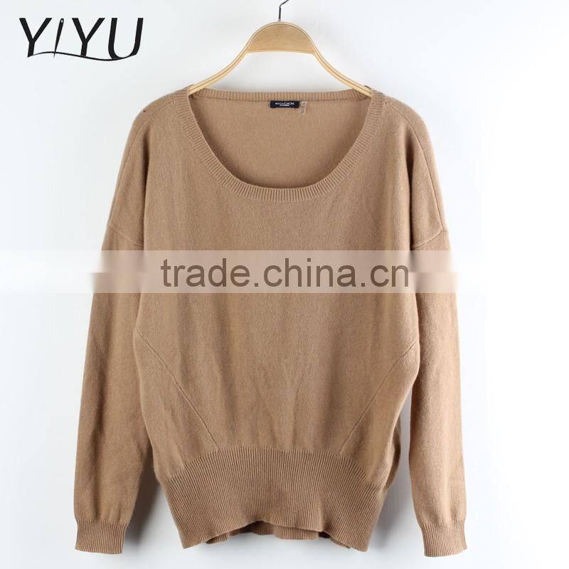 ladies spring Khaki 100% cashmere pullover sweaters on sale