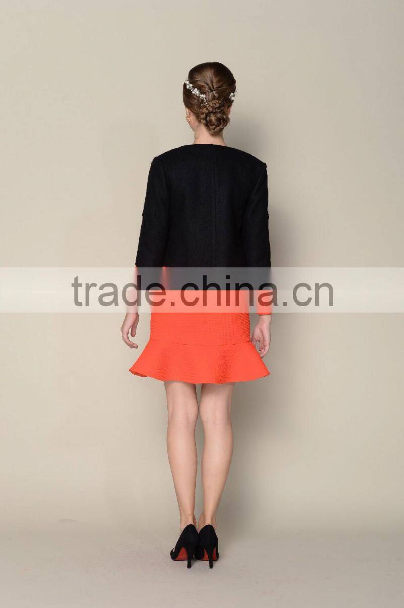 Latest 2015 winter lovely pink thick warm women jackets and coats