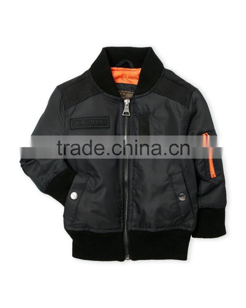 2017 Fashion style custom logo baby kids boys winter Quilted bomber jacket wholesale in China